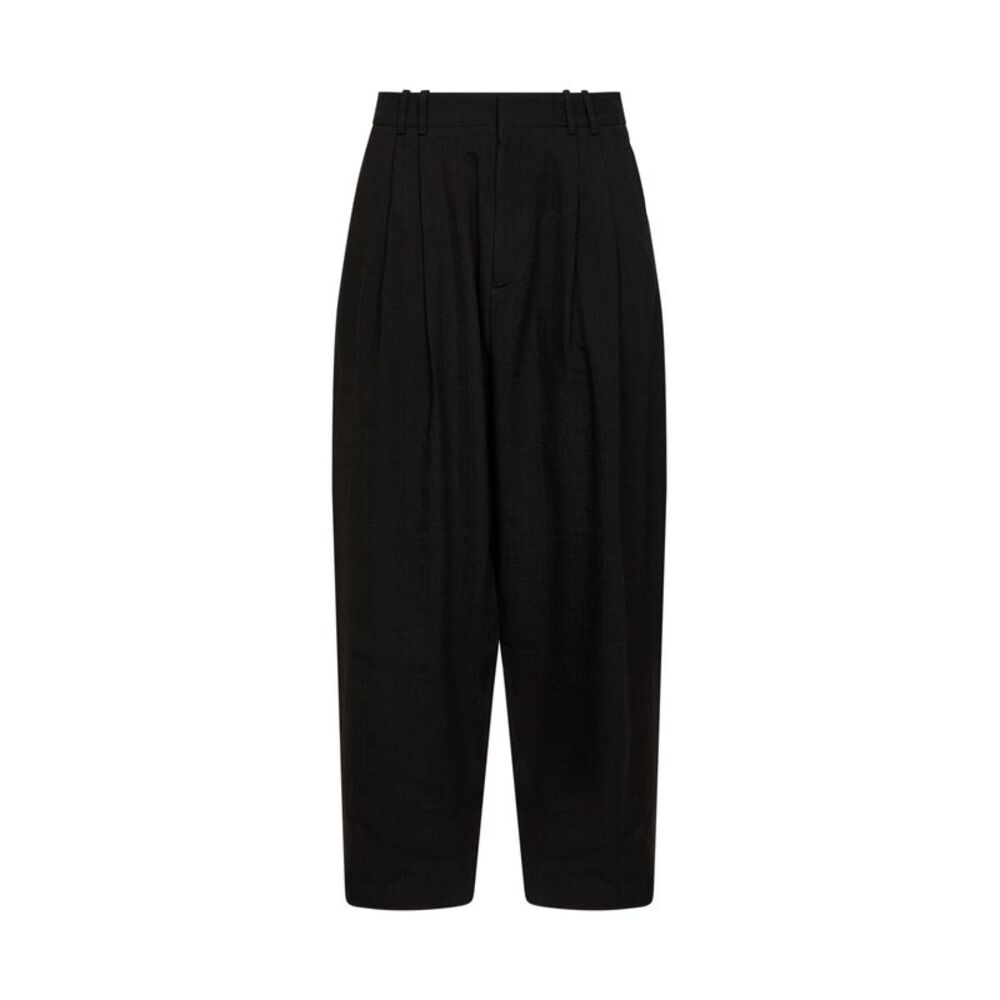 Studio Nicholson Men Espresso Viscose And Linen Broken Herringbone Line Trousers